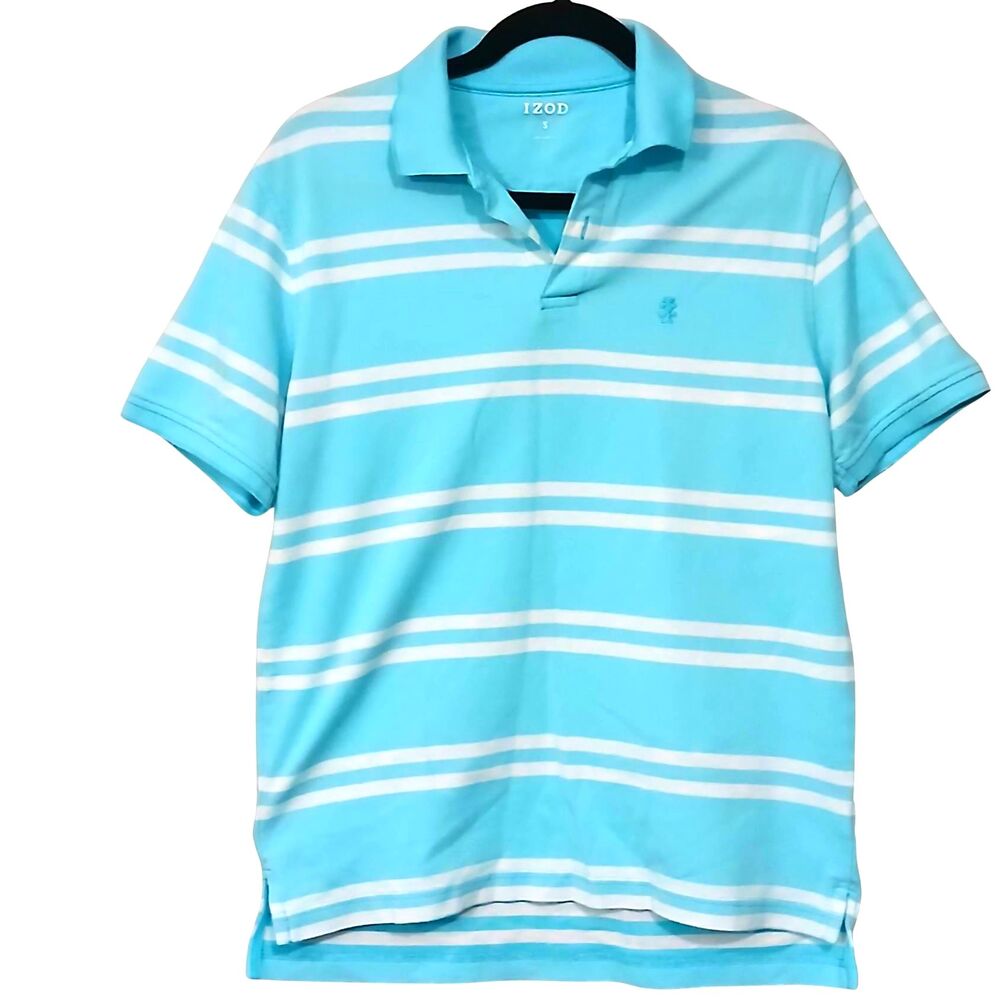 BOYS BLUE AND WHITE STRIPED POLO SHIRT by: IZOD